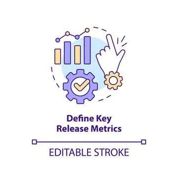 Define key metrics concept icon Illustrazione stock