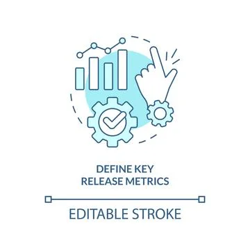 Define key metrics turquoise concept icon Illustrazione stock