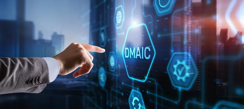 Define Measure Analyze Improve Control. Six sigma DMAIC Industrial innovation Stock Photos