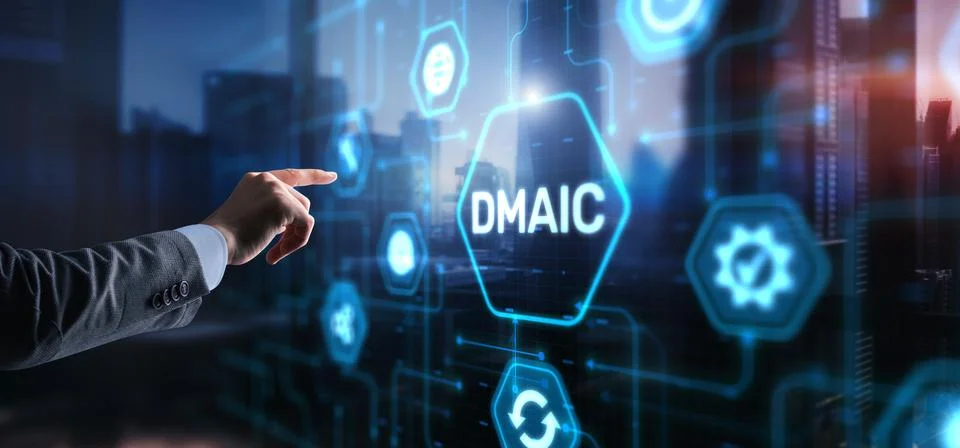 Define Measure Analyze Improve Control. Six sigma DMAIC Industrial innovation Stock Photos