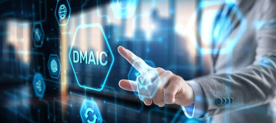 Define Measure Analyze Improve Control. Six sigma DMAIC Industrial innovation Stock Photos