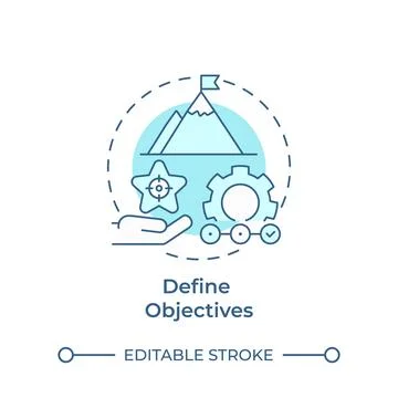 Define objectives soft blue concept icon Stock Illustration