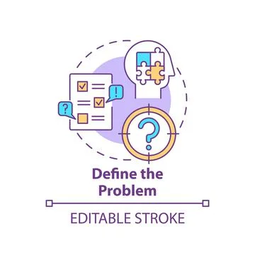 Define the problem concept icon Illustrazione stock