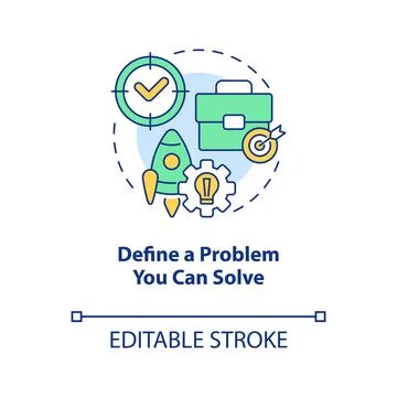 Define problem you can solve concept icon Illustrazione stock