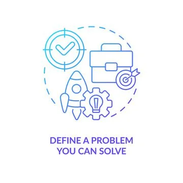 Define problem you can solve blue gradient concept icon Illustrazione stock