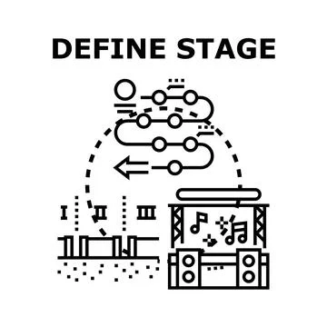 Define stage business process workflow concept vector 스톡 일러스트