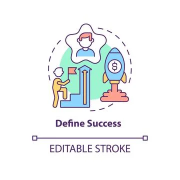 Define success concept icon Stock Illustration