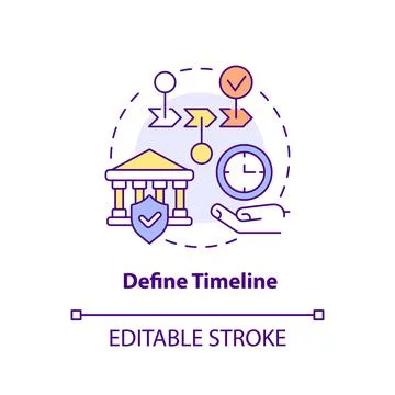 Define timeline concept icon Stock Illustration
