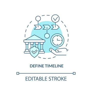 Define timeline turquoise concept icon Stock Illustration