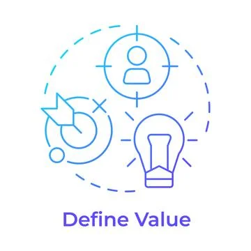 Define value blue gradient concept icon Stock Illustration