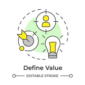 Define value multi color concept icon Stock Illustration