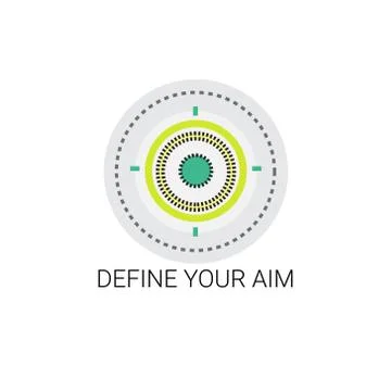 Define Your Aim Target Opportunity Icon Stock Illustration