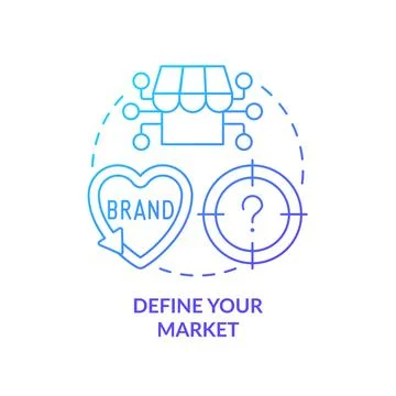 Define your market blue gradient concept icon Stock Illustration