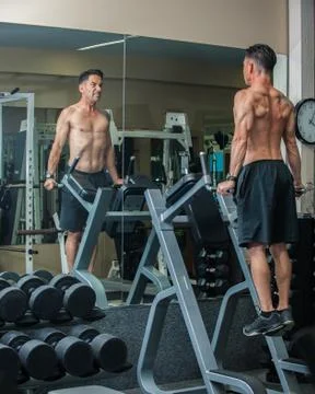 Defined and toned triceps Stock Photos