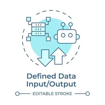 Defined data input and output soft blue concept icon 스톡 일러스트