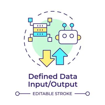 Defined data input and output multi color concept icon 스톡 일러스트