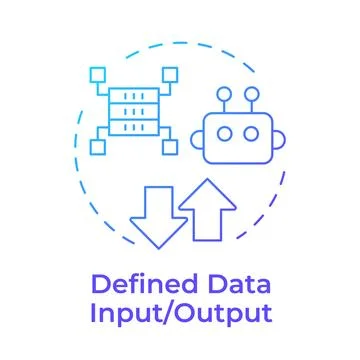 Defined data input and output blue gradient concept icon 스톡 일러스트