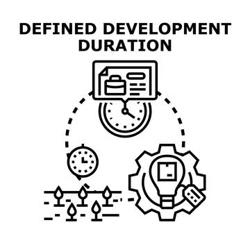 Defined development duration planning business process 스톡 일러스트
