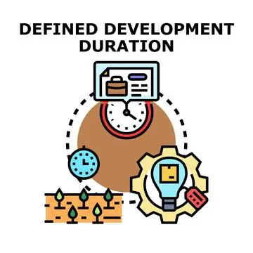 Defined development duration planning business process 스톡 일러스트