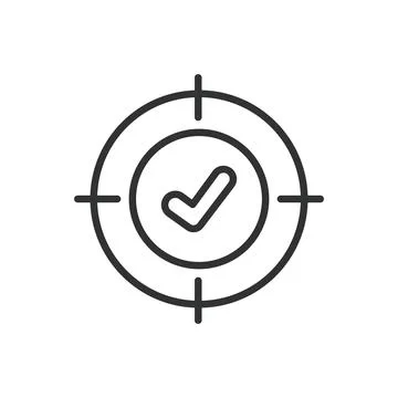 Defined goal, icon in line design. Goal, defined, target, achievement, purpose Stock Illustration