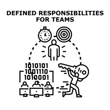 Defined responsibilities for team collaboration and success Stock Illustration