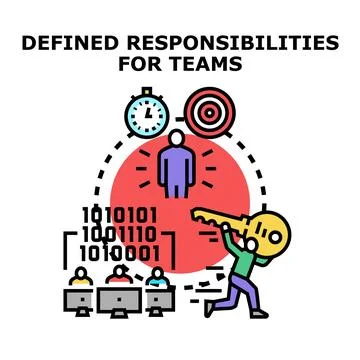 Defined responsibilities for team collaboration and success Ilustração Stock