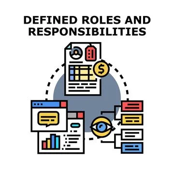 Defined roles and responsibilities concept vector illustration Stock Illustration