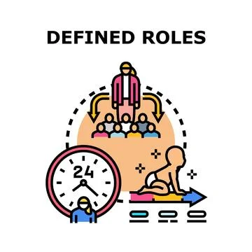 Defined roles leading team management and process development Stock-Illustration