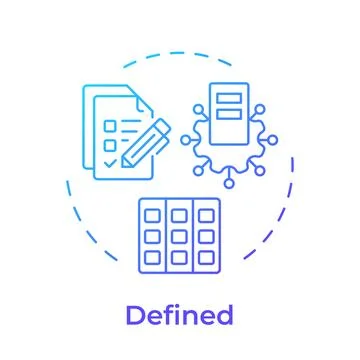 Defined stage blue gradient concept icon 스톡 일러스트