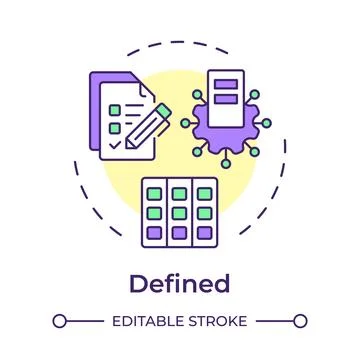 Defined stage multi color concept icon Stock Illustration