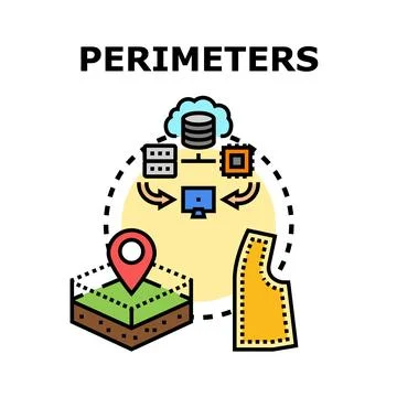 Defining boundaries and digital perimeters concept vector Stock Illustration