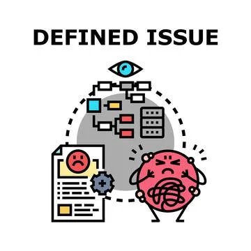Defining complex business issue problem solving concept Stock Illustration