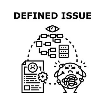 Defining complex business issue problem solving concept Stock Illustration