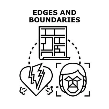 Defining edges and boundaries in personal and digital spaces Stock-Illustration