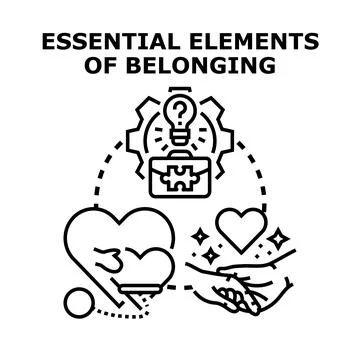 Defining essential elements of belonging, community, and inclusion Stock Illustration