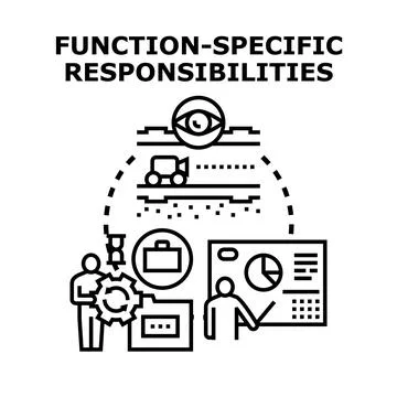 Defining function specific responsibilities vector illustration concept Stockillustratie