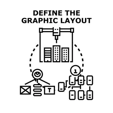 Defining graphic layout structure and content design Stock Illustration