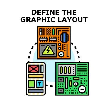 Defining graphic web design layout development concept イラスト素材