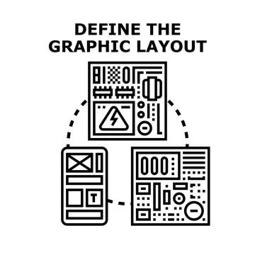 Defining graphic web design layout development concept Stock Illustration