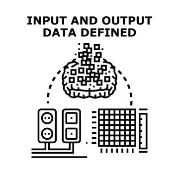Defining input and output data processing concepts 스톡 일러스트