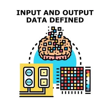 Defining input and output data processing concepts Stock Illustration