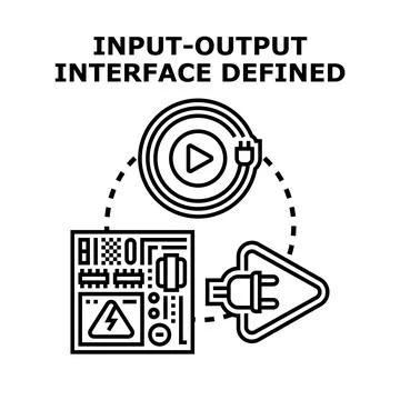 Defining input output interface for system communication Illustrazione stock