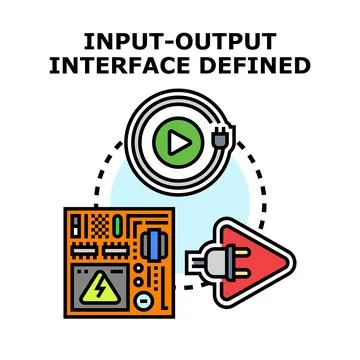 Defining input output interface for system communication Stockillustratie