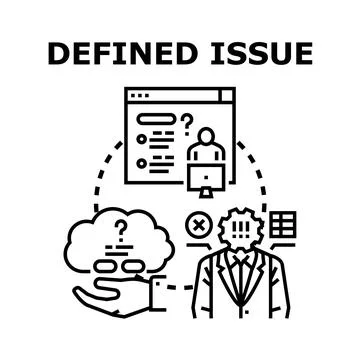 Defining issue concept for business problem solution Stock Illustration