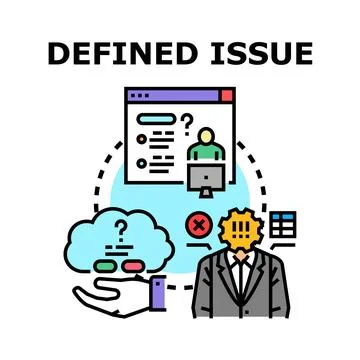 Defining issue concept for business problem solution Stock Illustration