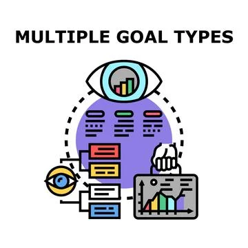 Defining multiple goal types for business mission strategy Stock Illustration