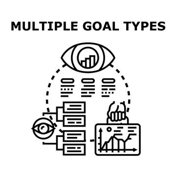 Defining multiple goal types for business mission strategy Stock Illustration