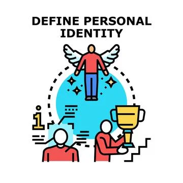 Defining personal identity, self discovery, and aspirations with success Stock Illustration