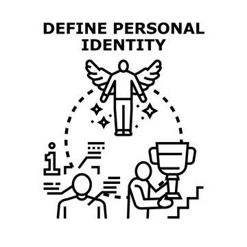 Defining personal identity, self discovery, and aspirations with success Stock Illustration