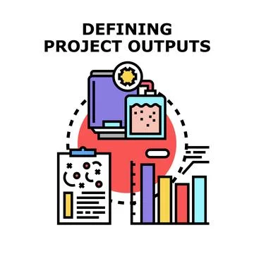 Defining project outputs and analysis process Stock Illustration